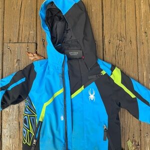 Spyder Blue and Black Toddler Hooded Jacket